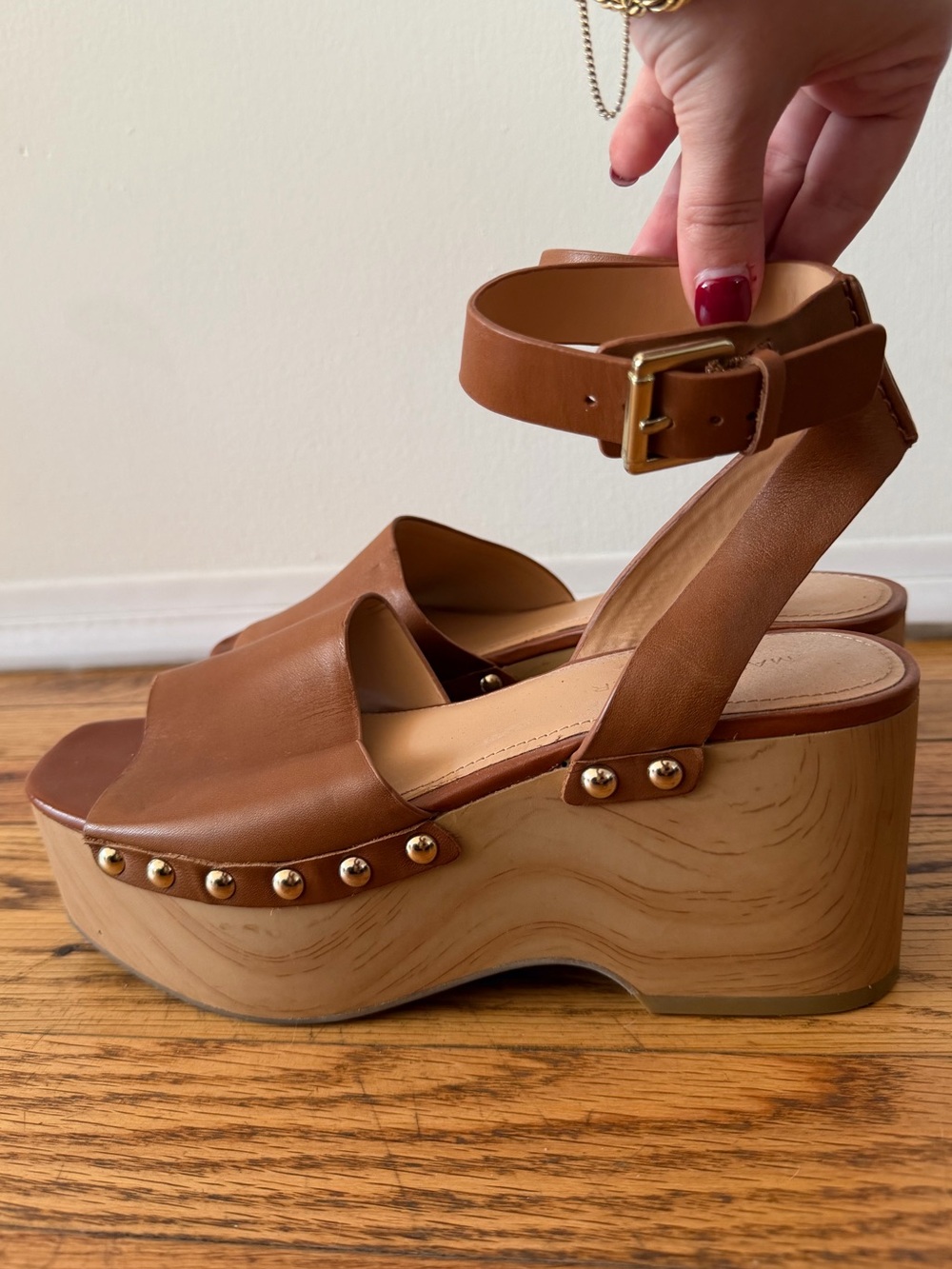 Marc Fisher Brown Platform Sandal